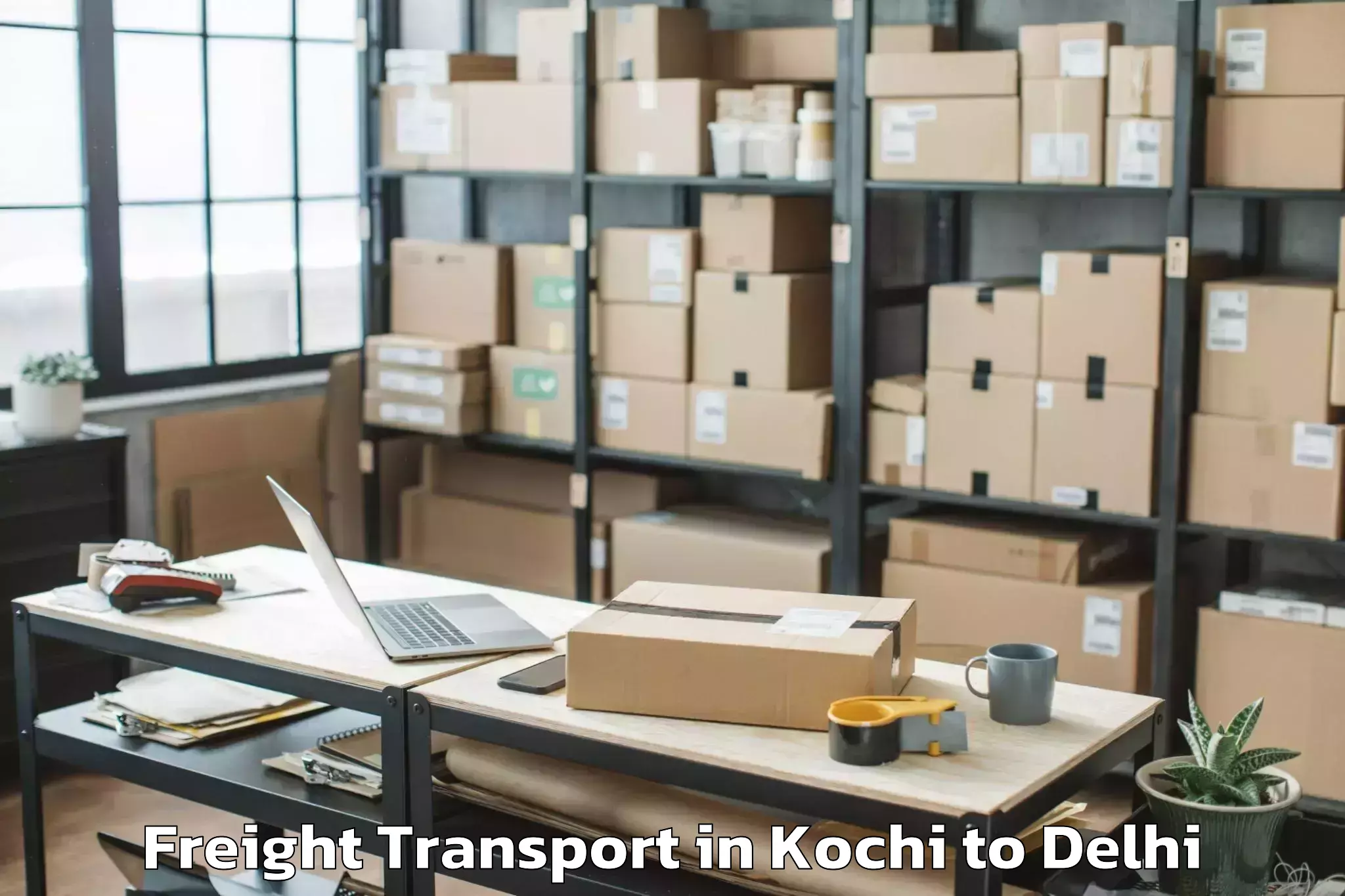 Top Kochi to Aggarwal City Mall Pitampura Freight Transport Available